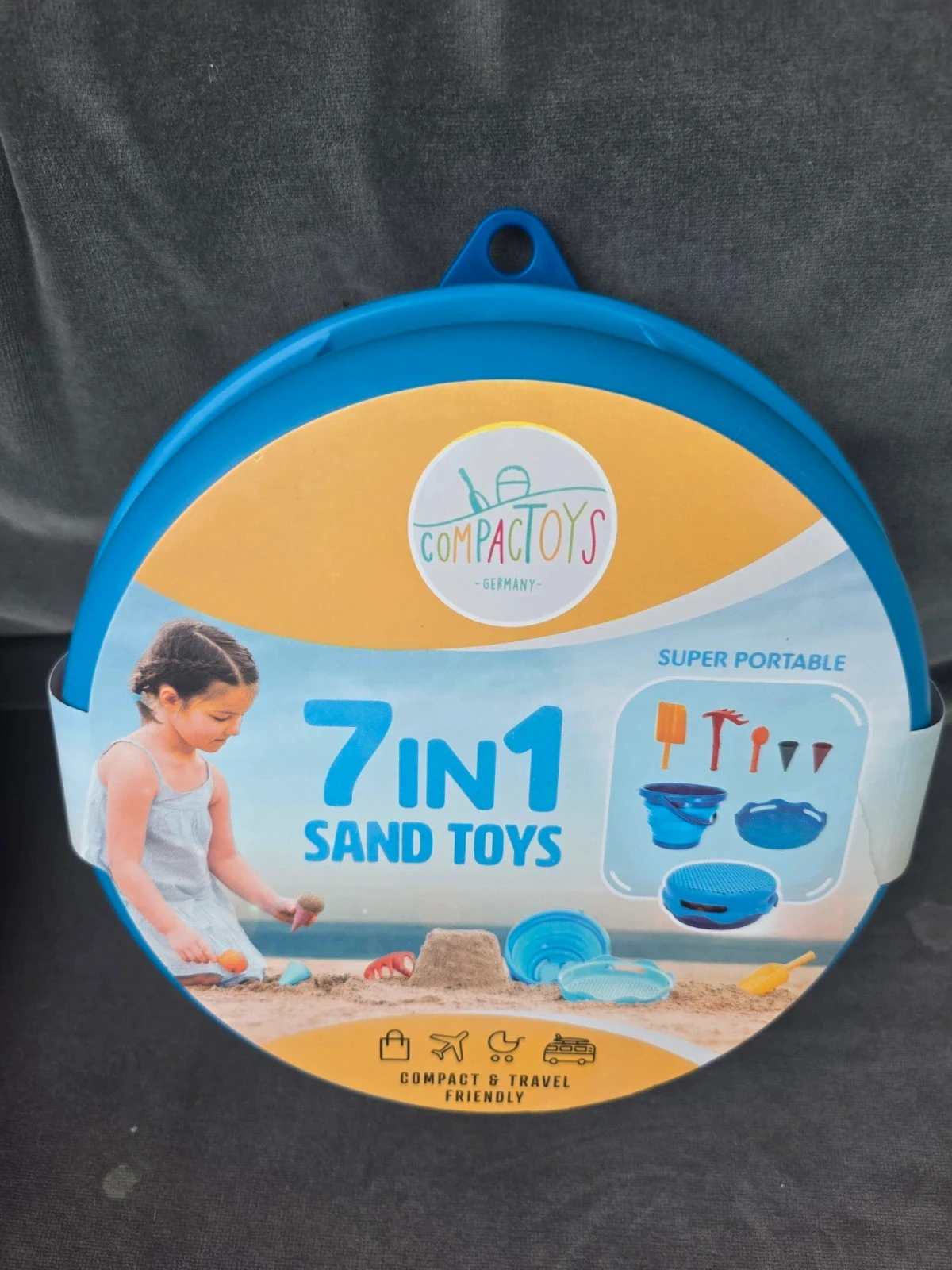 Set de plage Compactoys - 7 en 1 - bleu